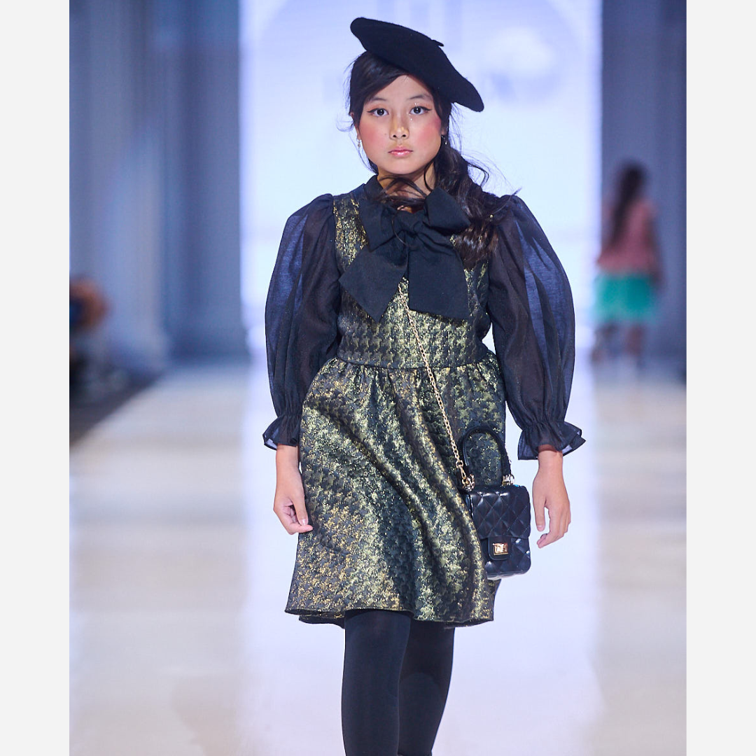 Black and Gold Dress with Bow