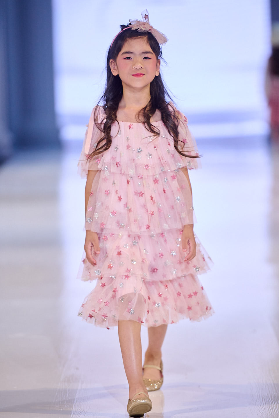 Pink Stars Ruffles Dress