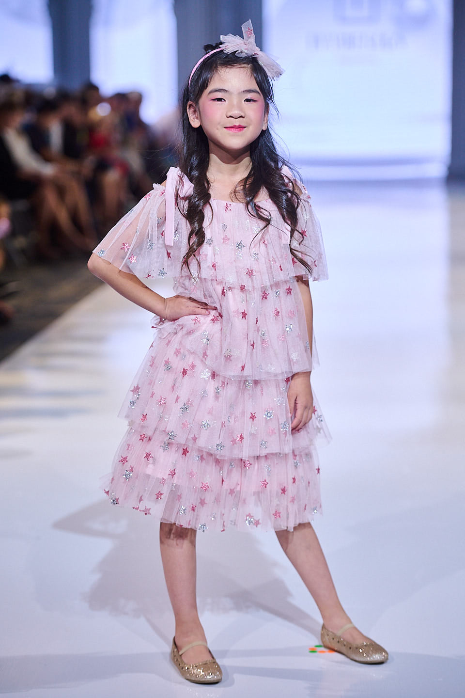 Pink Stars Ruffles Dress