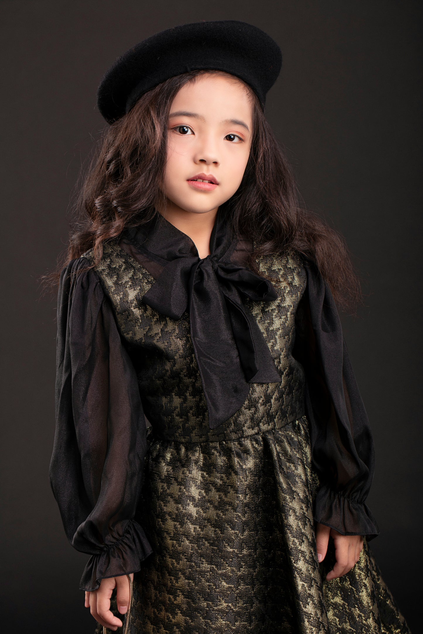 Black and Gold Dress with Bow