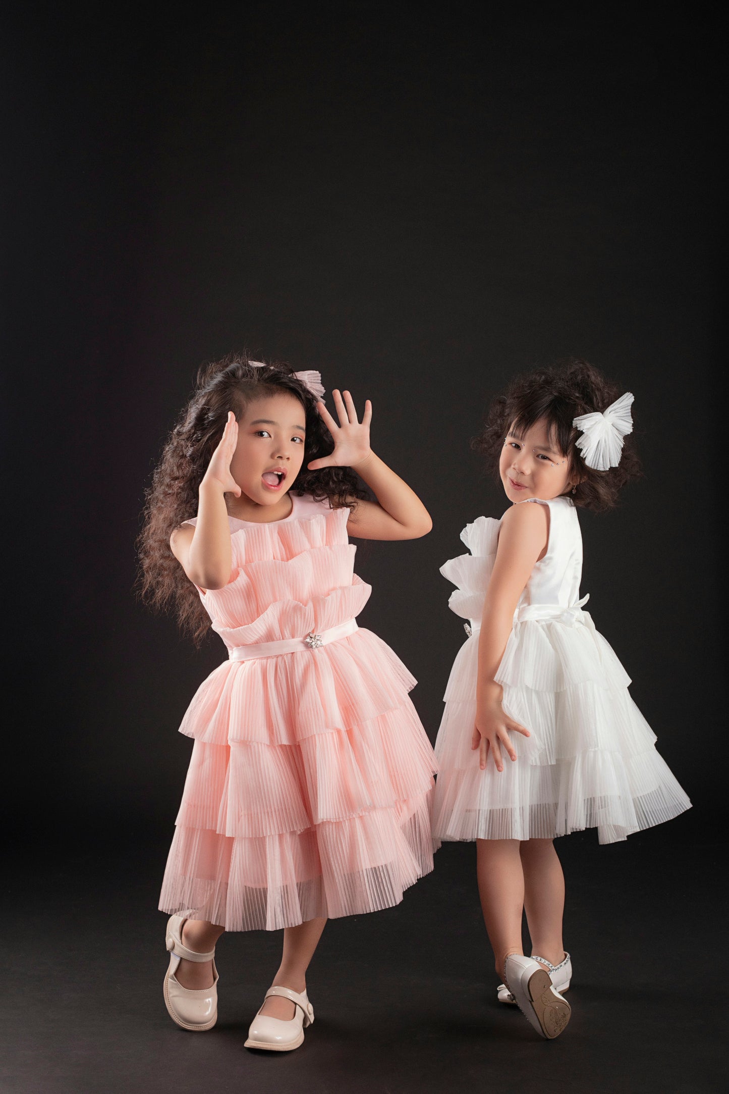 Tiered Ruffle Party Dress -Pink