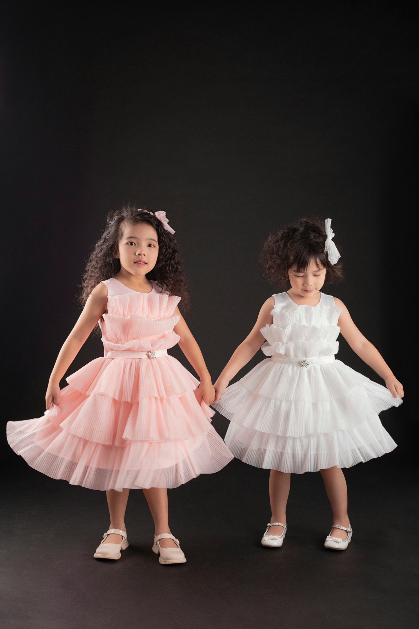 Tiered Ruffle Party Dress -Pink