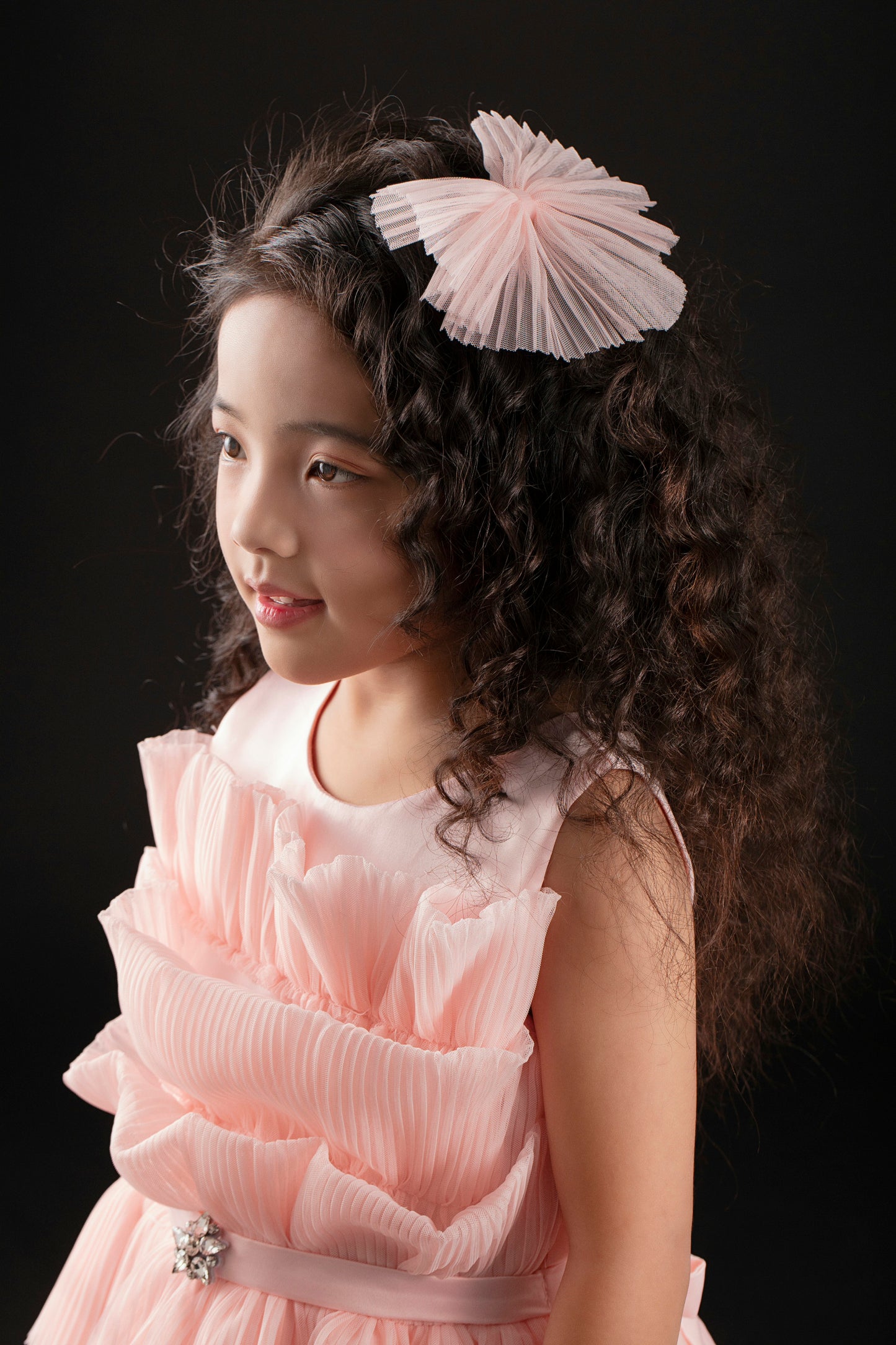 Tiered Ruffle Party Dress -Pink