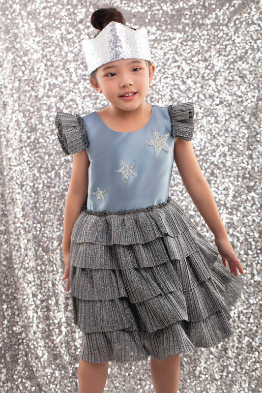 Silver Stars Tutu Dress