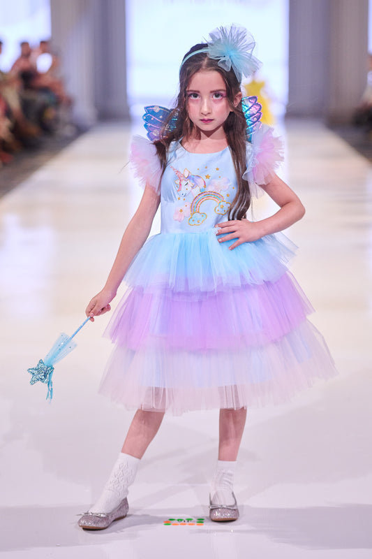 Blue Unicorn Birthday Tutu Dress