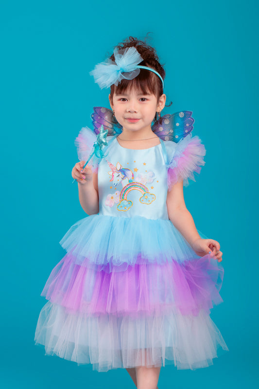Blue Unicorn Birthday Tutu Dress
